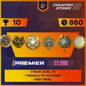 CS2 Medal Account | Service Medal 2020, 2021, 2025 | Steam Level 70 | Rating 22,690 | Broken Fang Coin | 5 Year Coin | Season 1 Coin | Csgo Coin | First Email | Instant Delivery ⚡