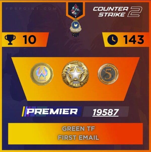 CS2 Premier Service Medal 2025 | Rating 19587 | Season 1 Coin | 5 Year Coin | Csgo Coin | First Email | Instant Delivery