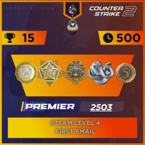 CS2 Premier Service Medal 2024, 2021 | Rating 2503 | Silver Broken Fang | Steam Level 4 | 5 Year Coin | Csgo Coin | First Email | Instant Delivery