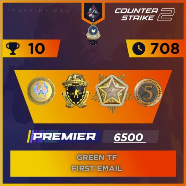 CS2 Premier Service Medal 2024 | Rating 6500 | Private Rank 30 [ Medal Soon ] Loyalty Badge | 5 Year Coin | Csgo Coin | First Email | Instant Delivery